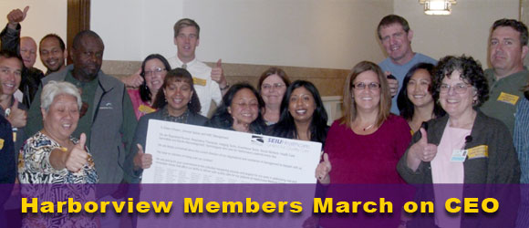 Harborview Members March on CEO, Calling for Quality Care
