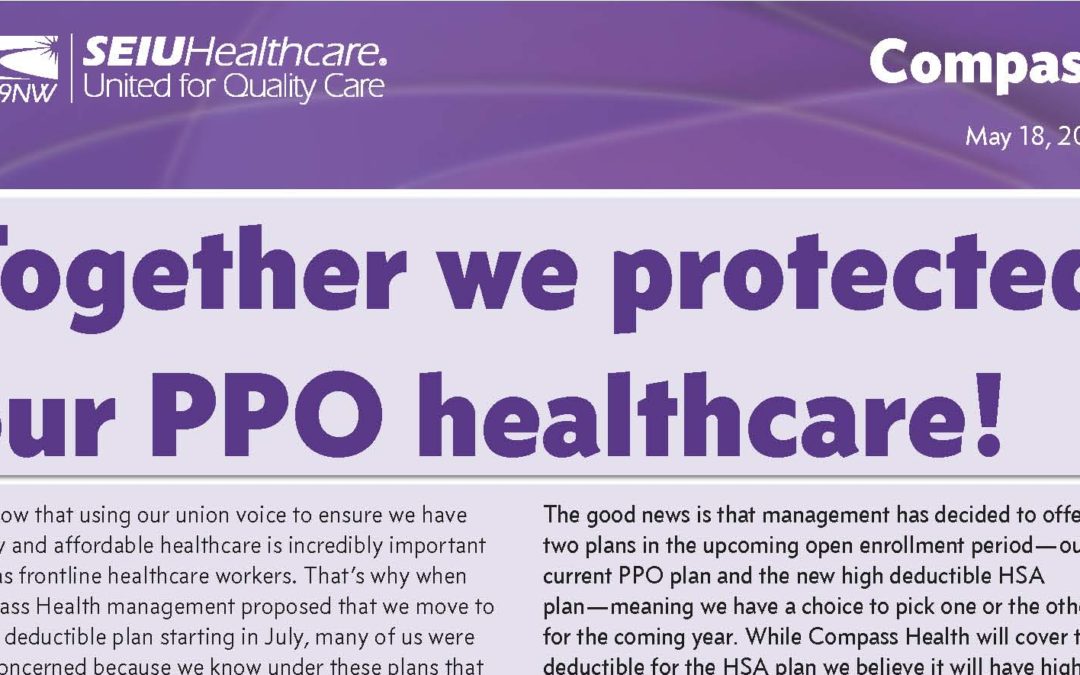 Together we saved our PPO healthcare
