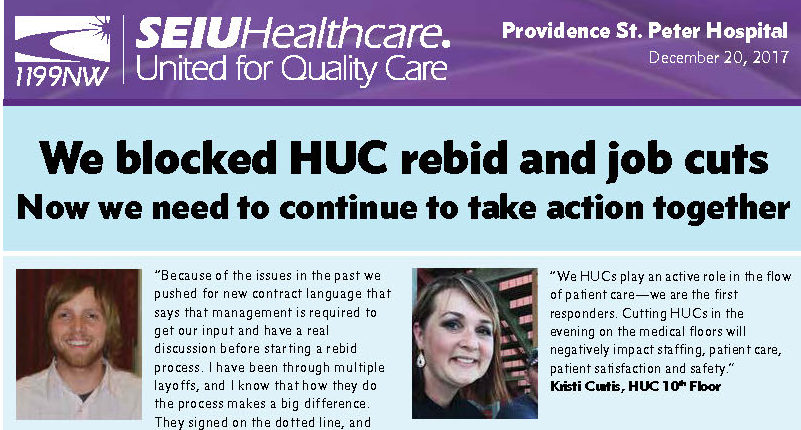We blocked HUC rebid and job cuts