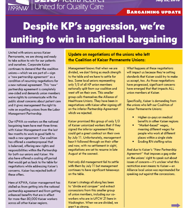 Despite KP’s aggression, we’re uniting to win in national bargaining