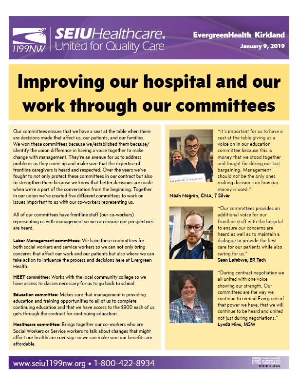Improving our hospital and our work through our committees