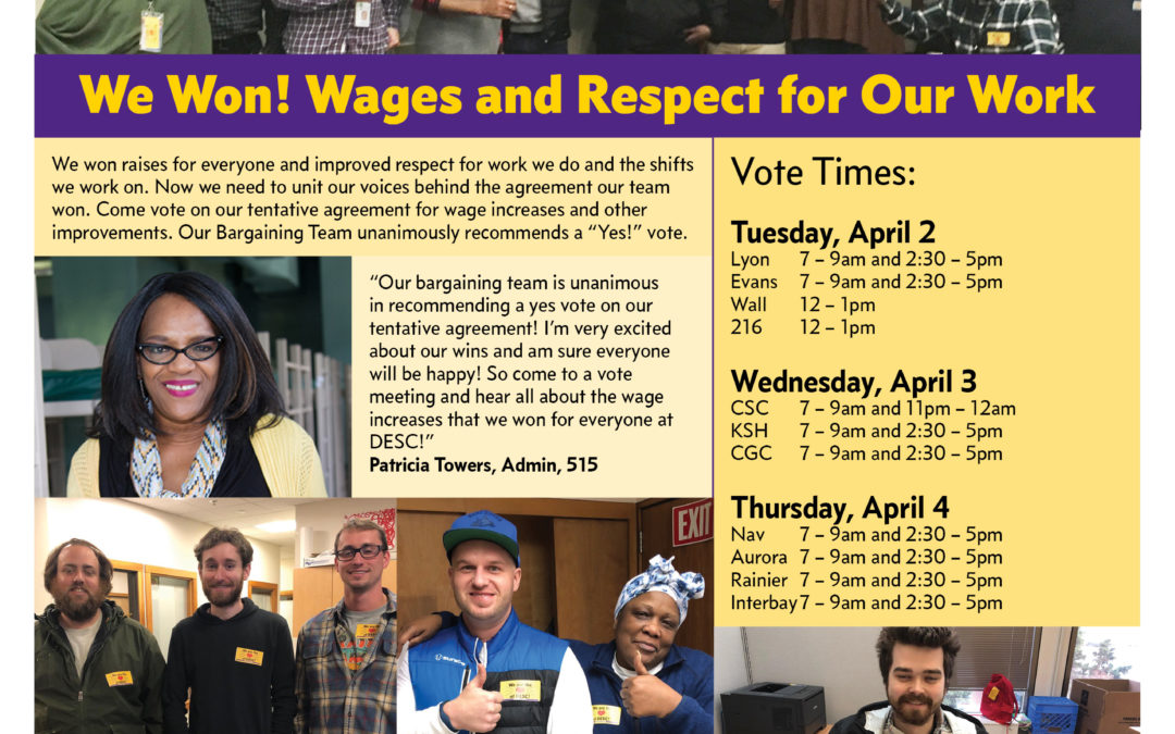 We Won! Wages and Respect for Our Work