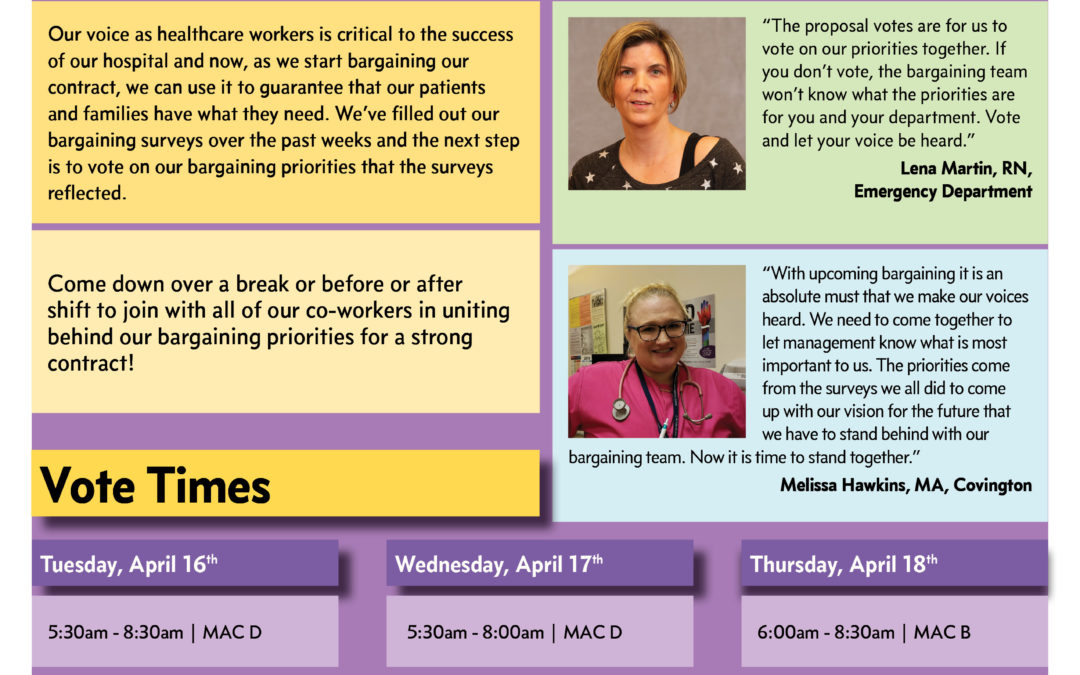 Vote YES on Our Bargaining Priorities!