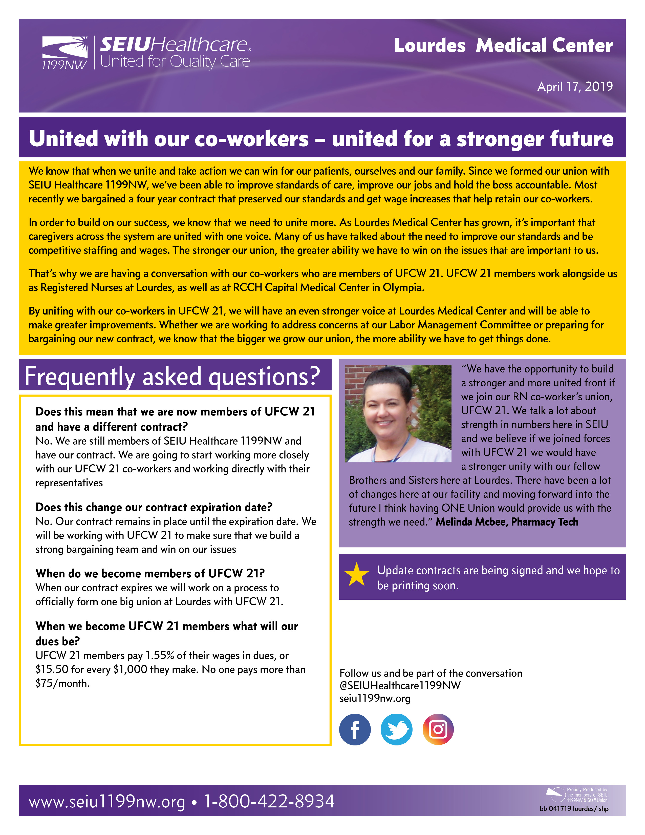 United with our co-workers – united for a stronger future