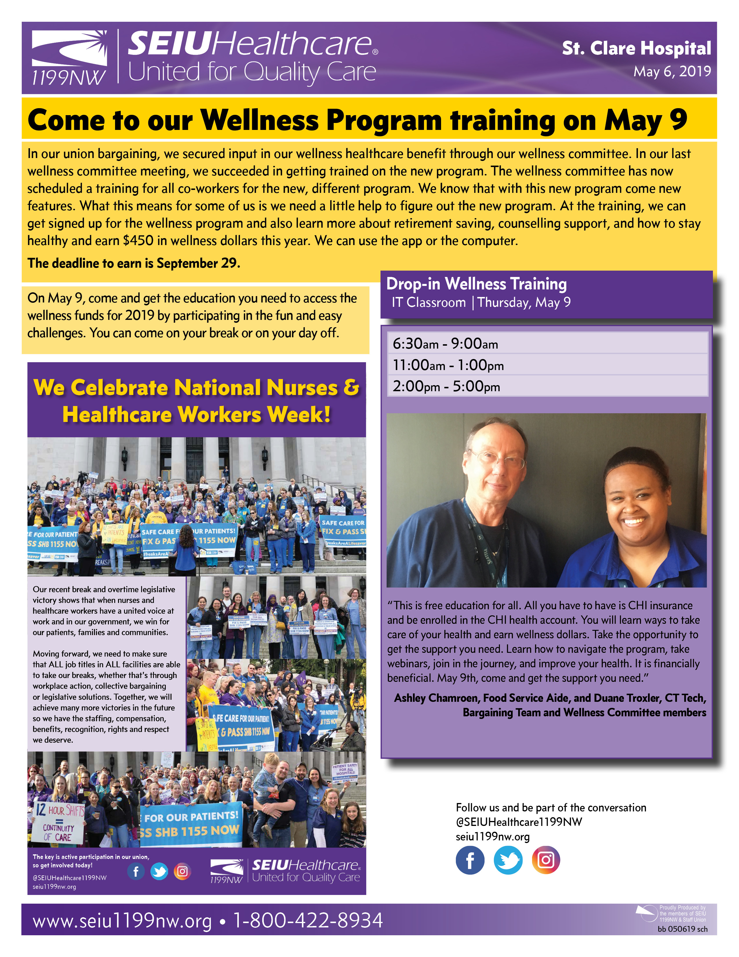 Come to our Wellness Program training on May 9