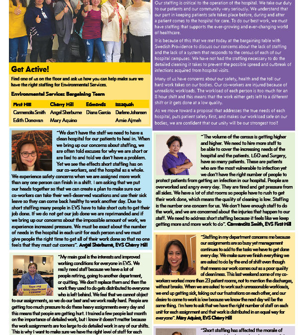 EVS Workers United For Staffing To Ensure Quality Patient Care