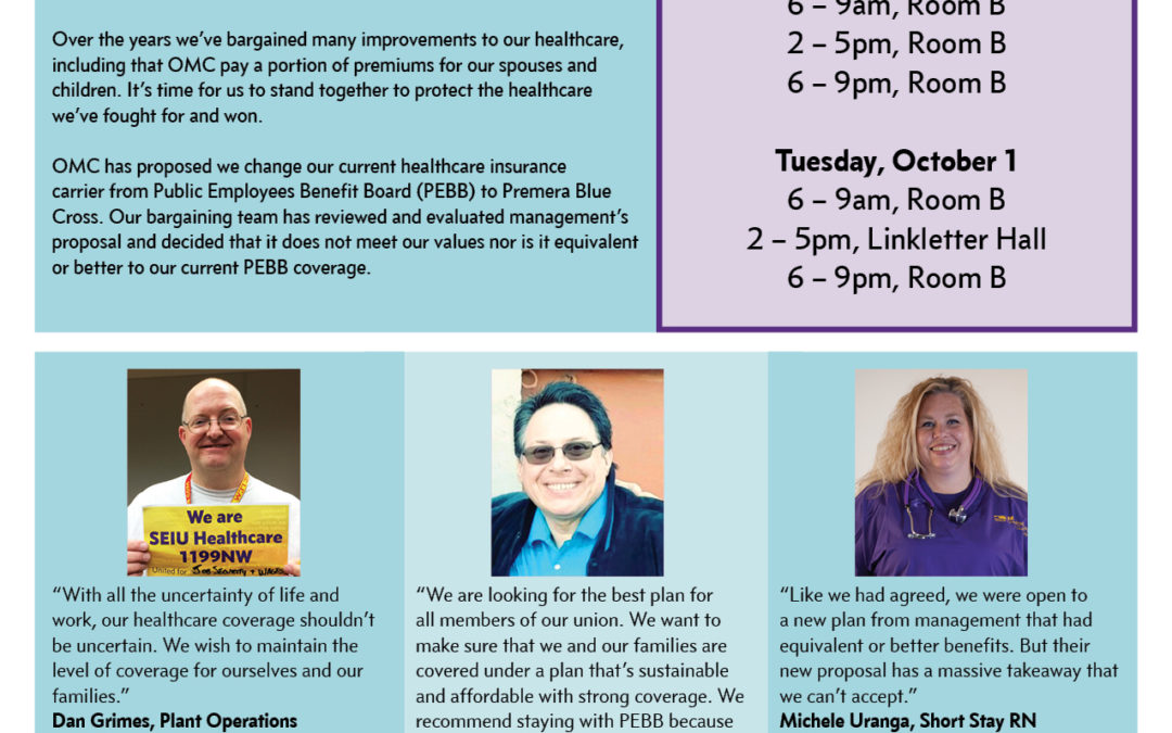 We’re Voting NO to Healthcare Benefits Changes!  We choose quality sustainable healthcare — now and for the future!