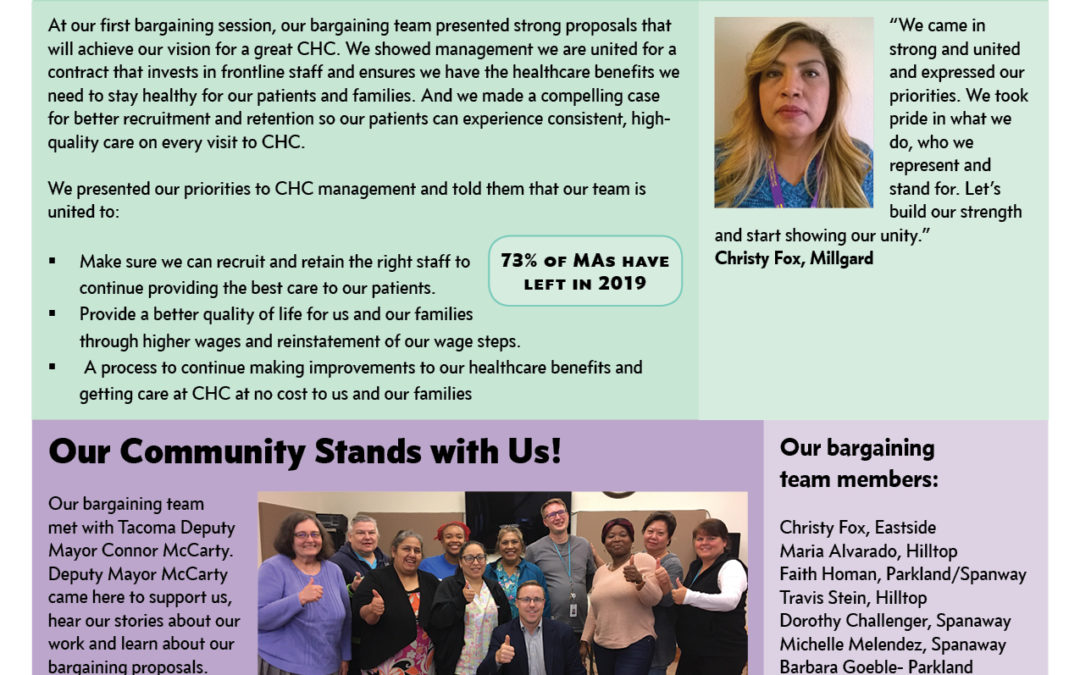 We’re United to Make CHC a Better Place for Us, our Families and Our Community