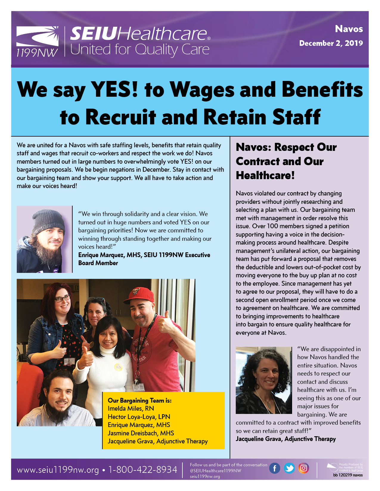 We say YES! to Wages and Benefits to Recruit and Retain Staff