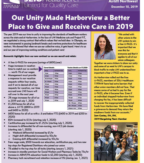 Our Unity Made Harborview a Better Place to Give and Receive Care in 2019