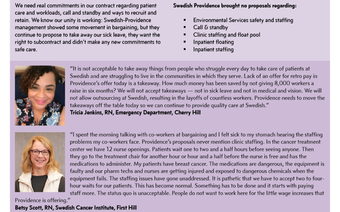 Swedish Moves but Maintains Takeaways — No New Commitments to Safe Patient Care