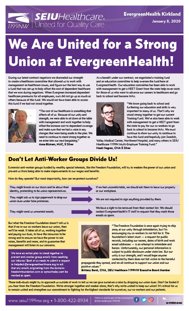 We Are United for a Strong Union at EvergreenHealth!