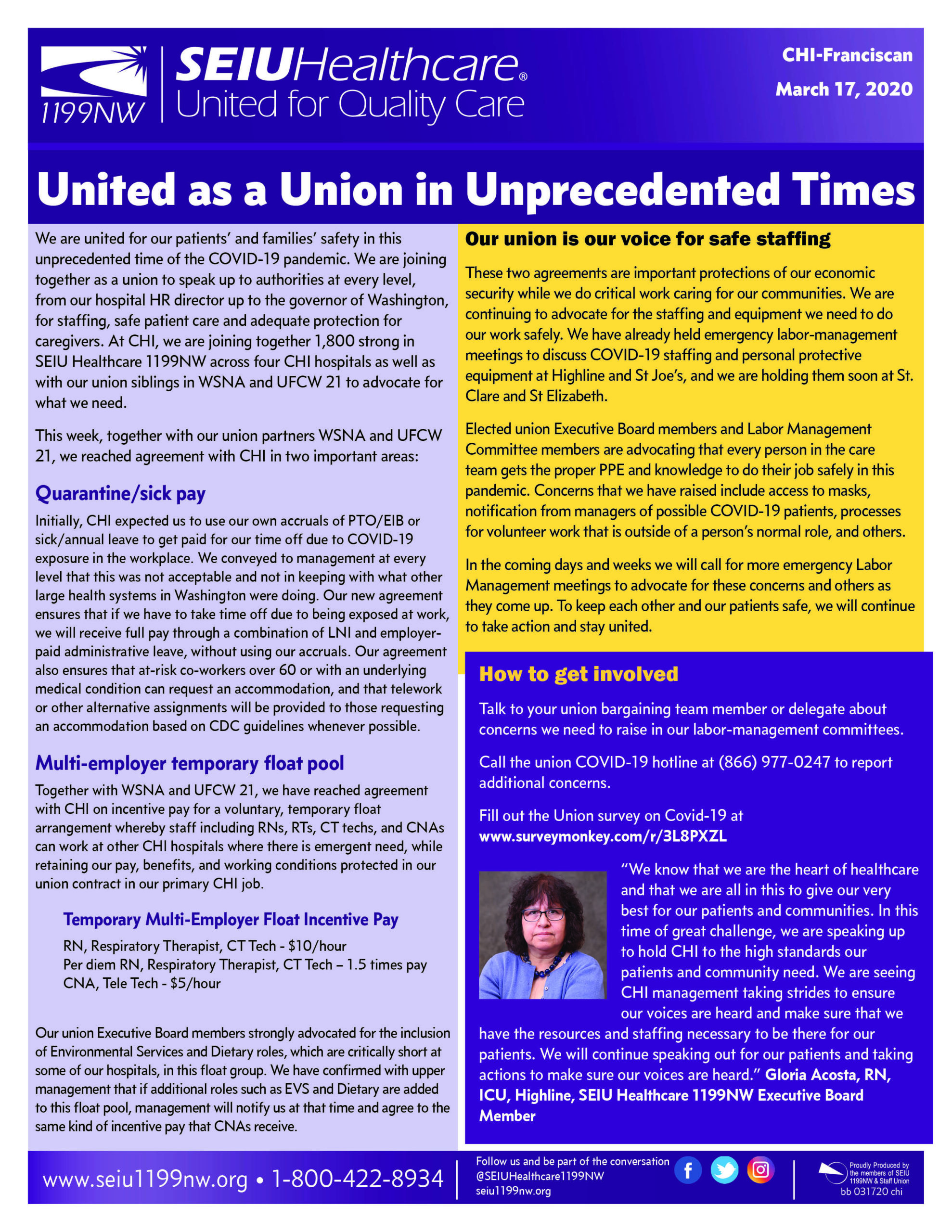 United as a Union in Unprecedented Times