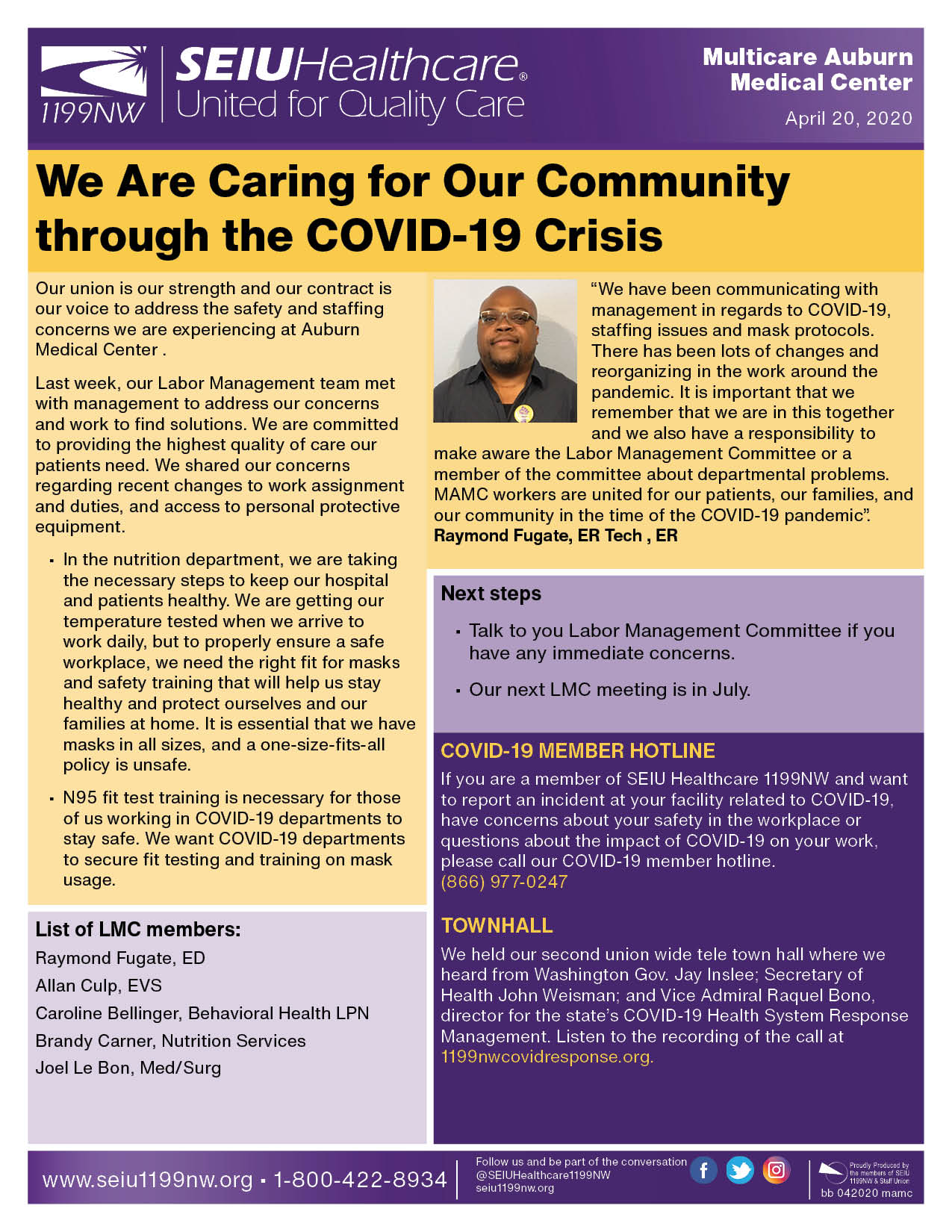 We Are Caring for Our Community through the COVID-19 Crisis
