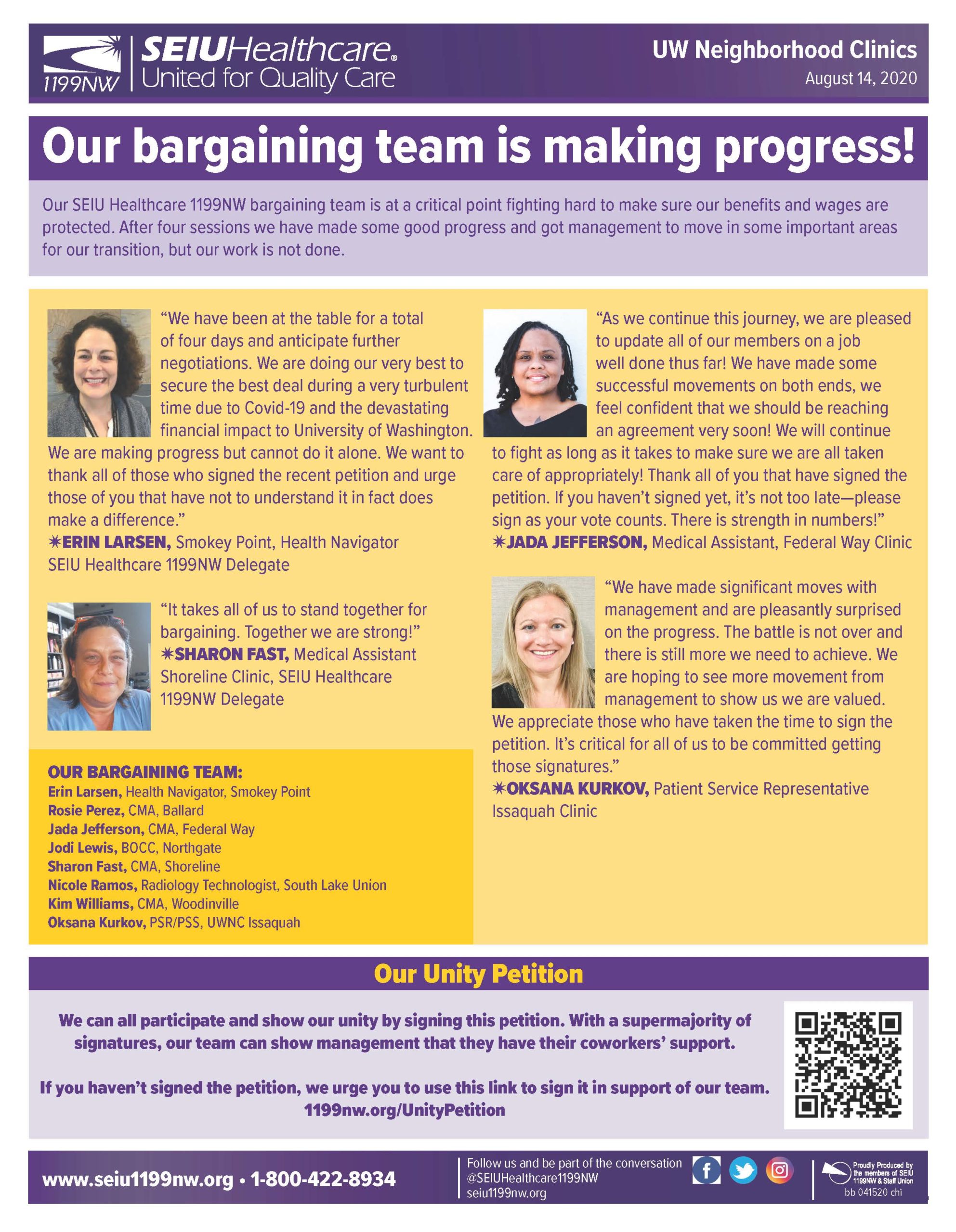 Our bargaining team is making progress!