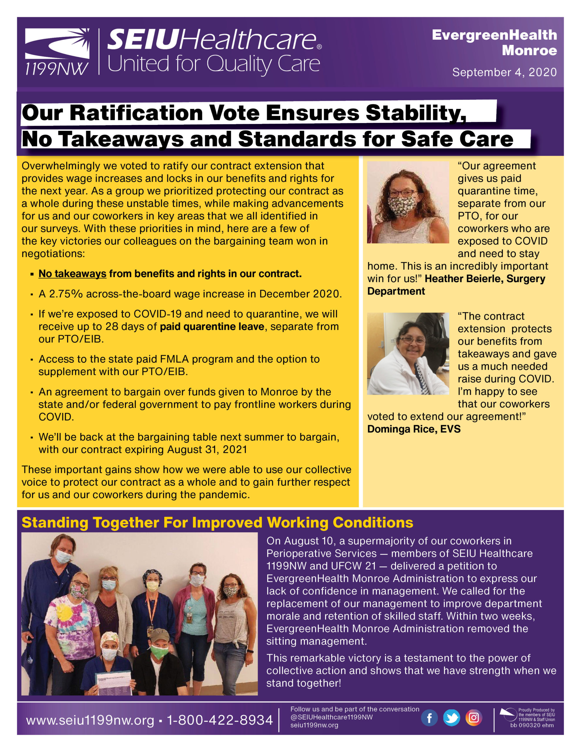 Our Ratification Vote Ensures Stability, No Takeaways and Standards for Safe Care SEIU