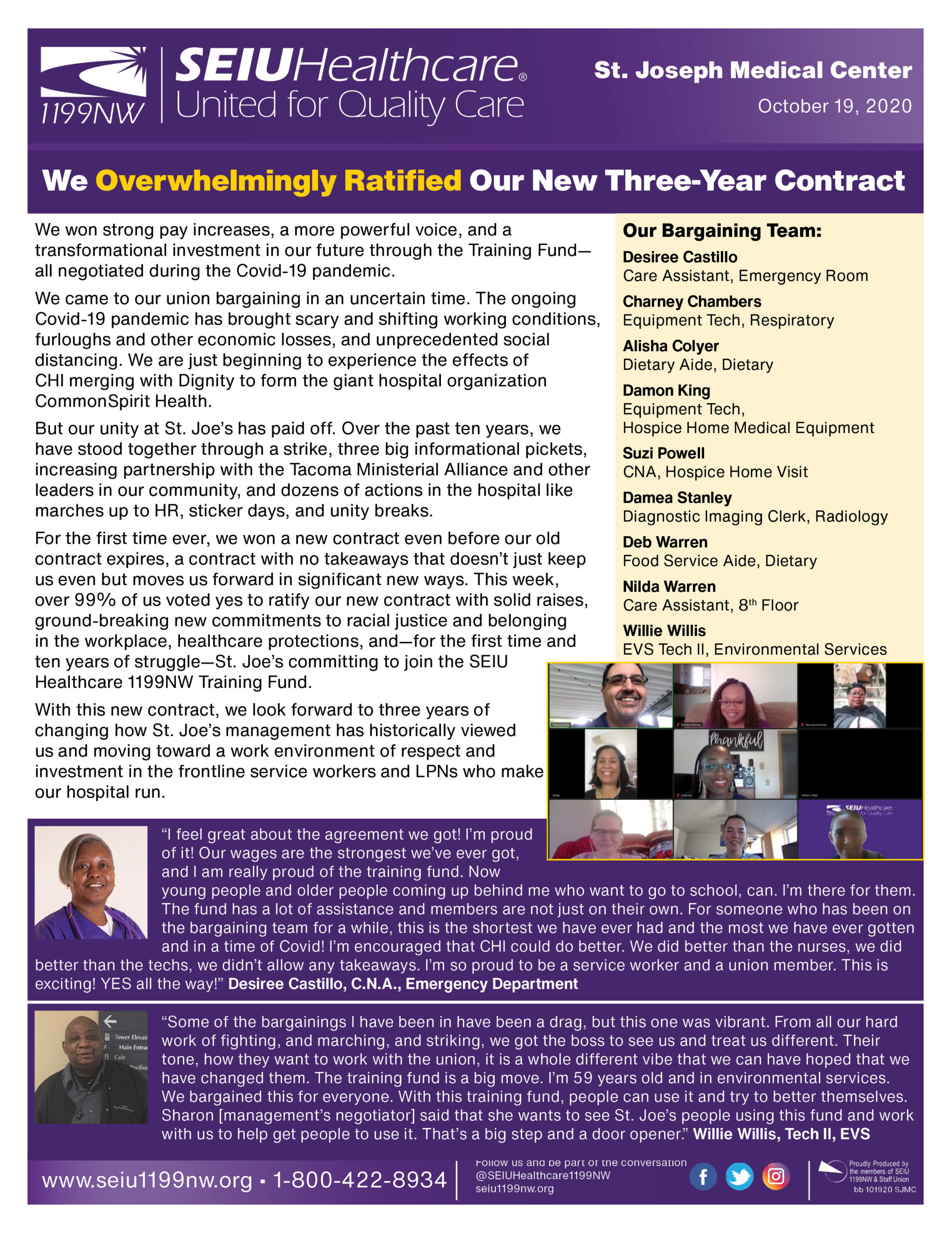 We Overwhelmingly Ratified Our New Three-Year Contract