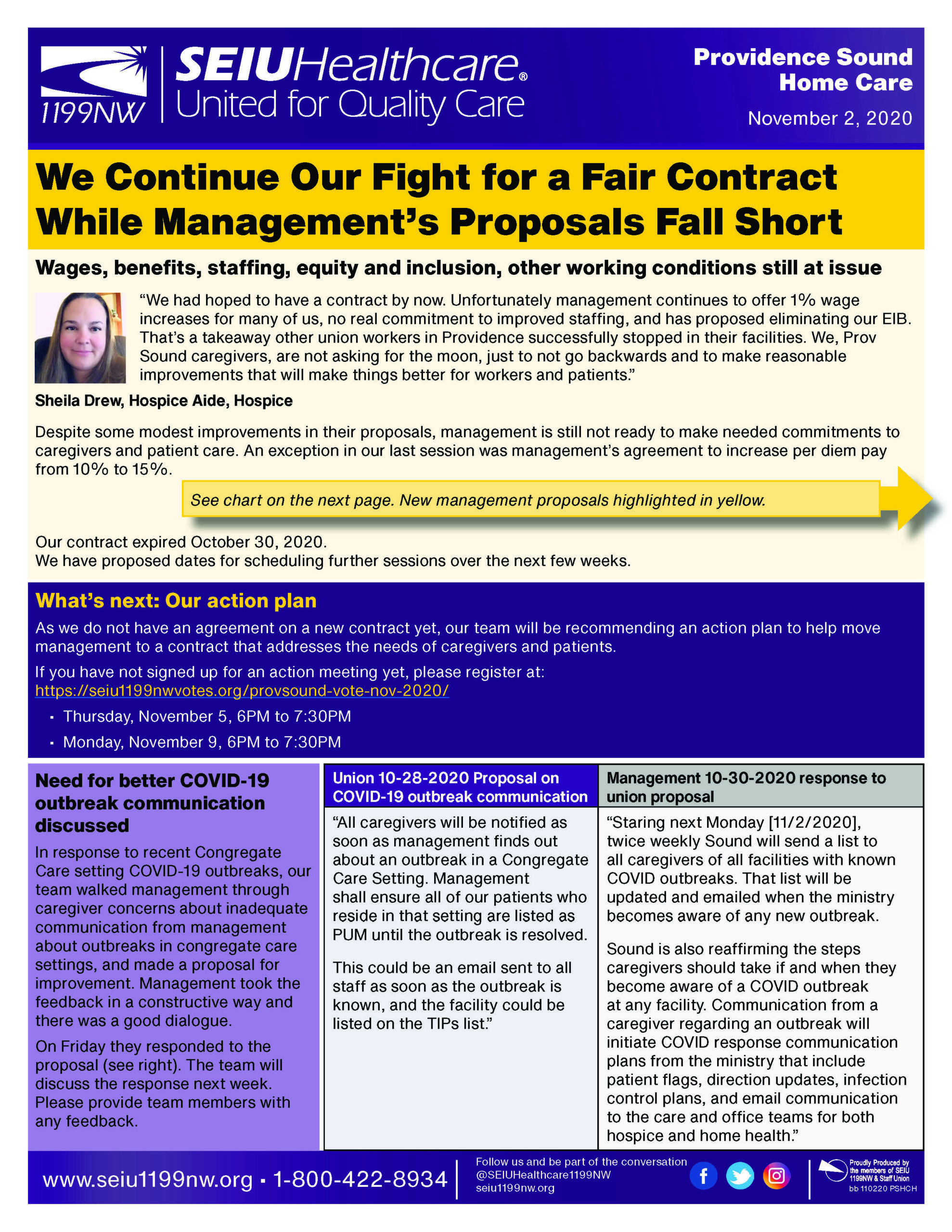 We Continue Our Fight for a Fair Contract While Management’s Proposals Fall Short