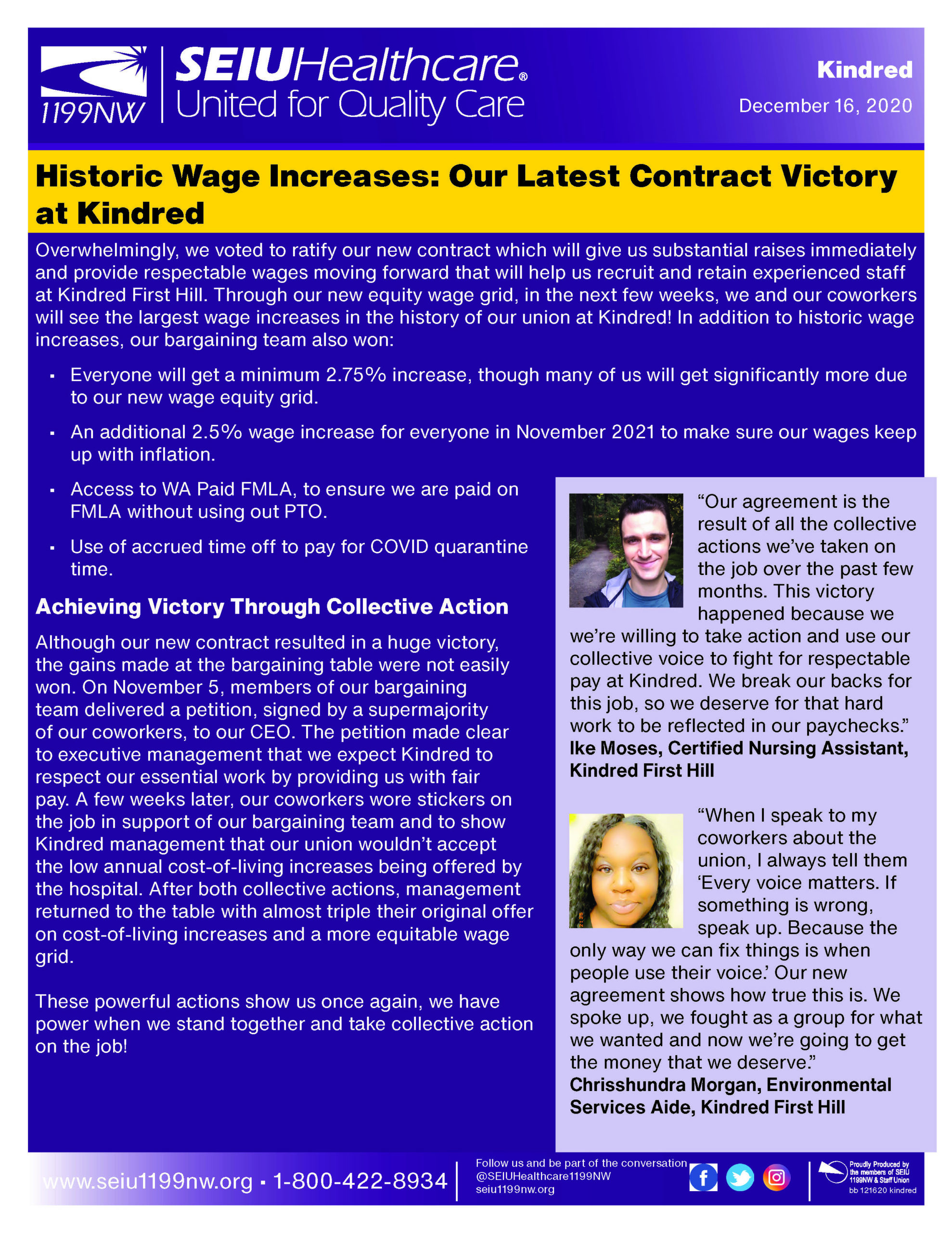 Historic Wage Increases: Our Latest Contract Victory at Kindred