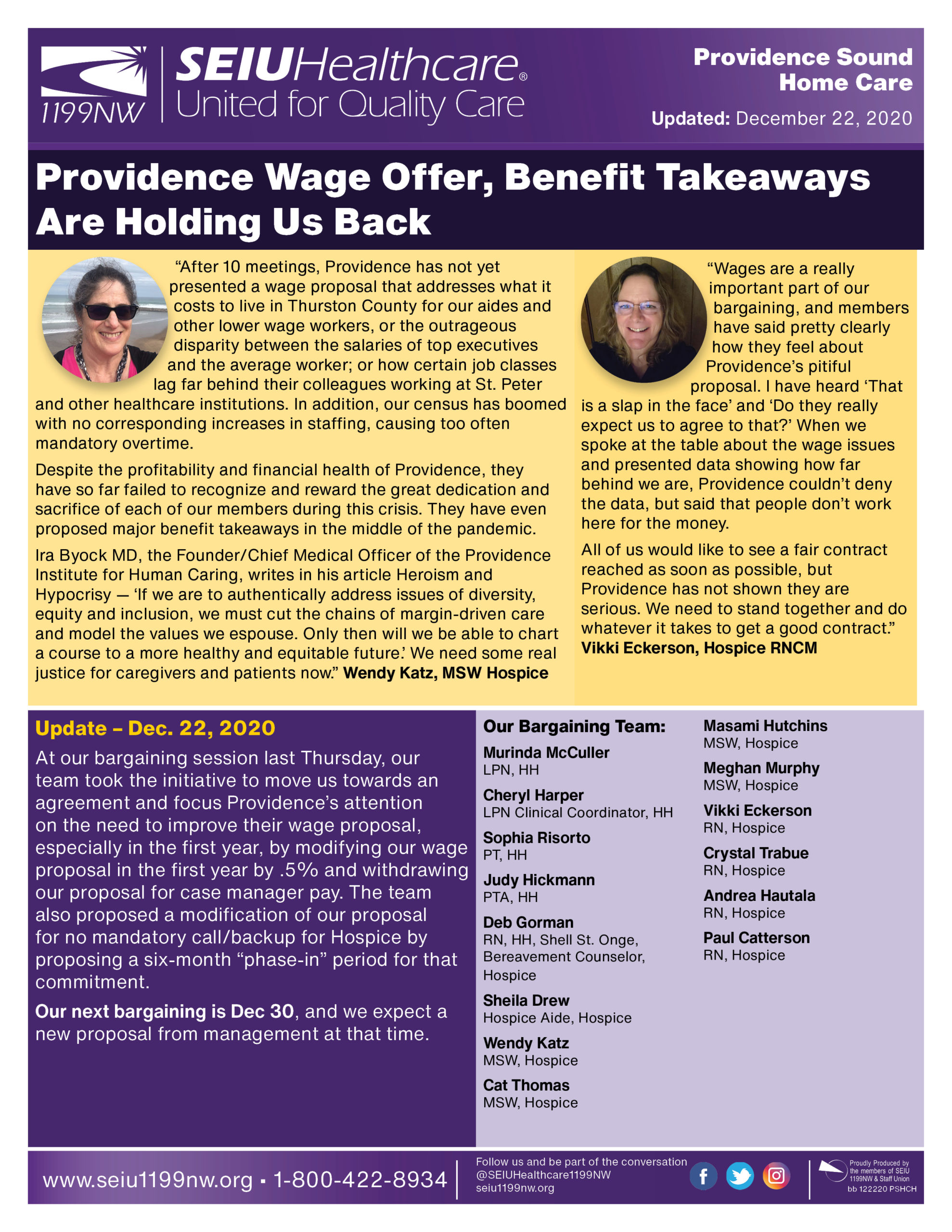Providence Wage Offer, Benefit Takeaways Are Holding Us Back