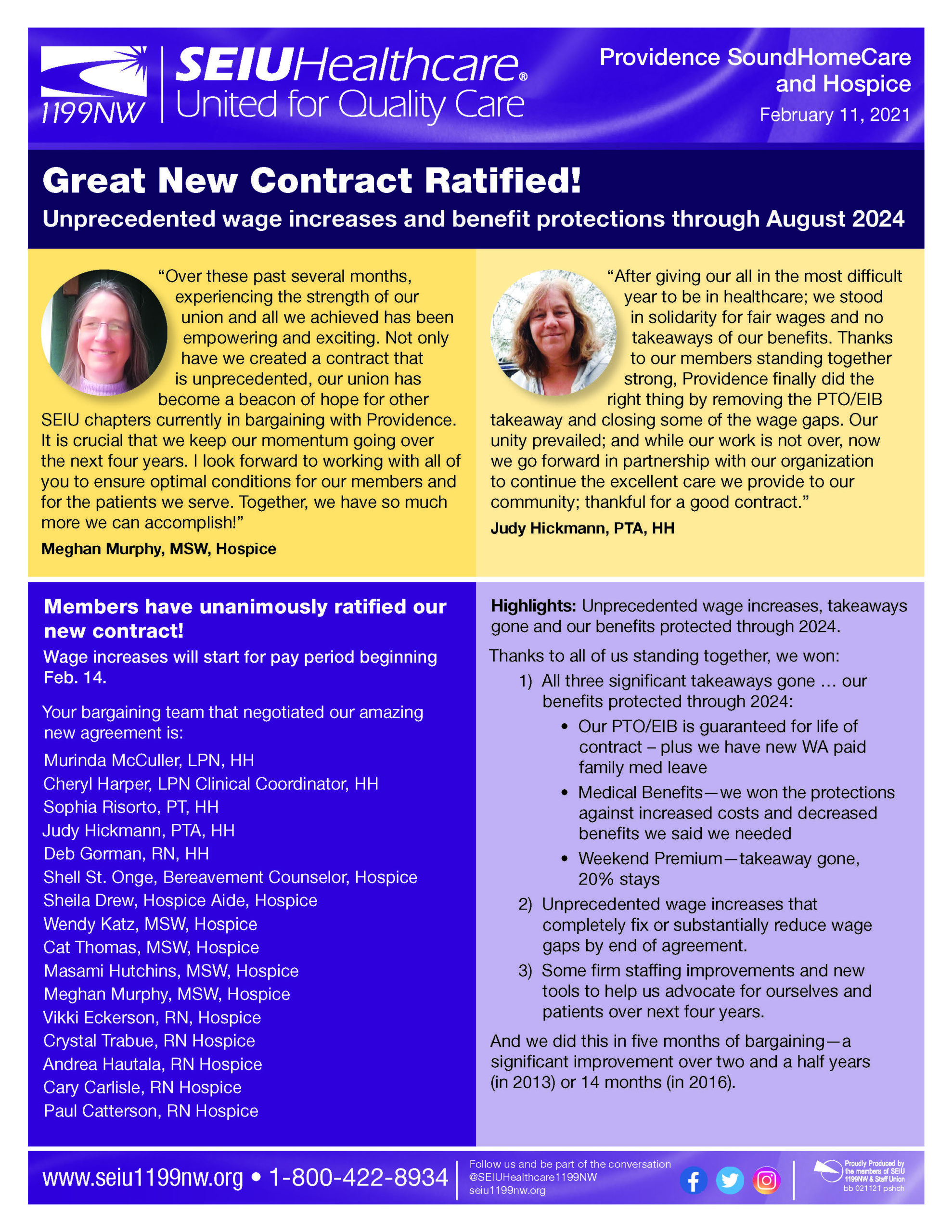 Great New Contract Ratified!