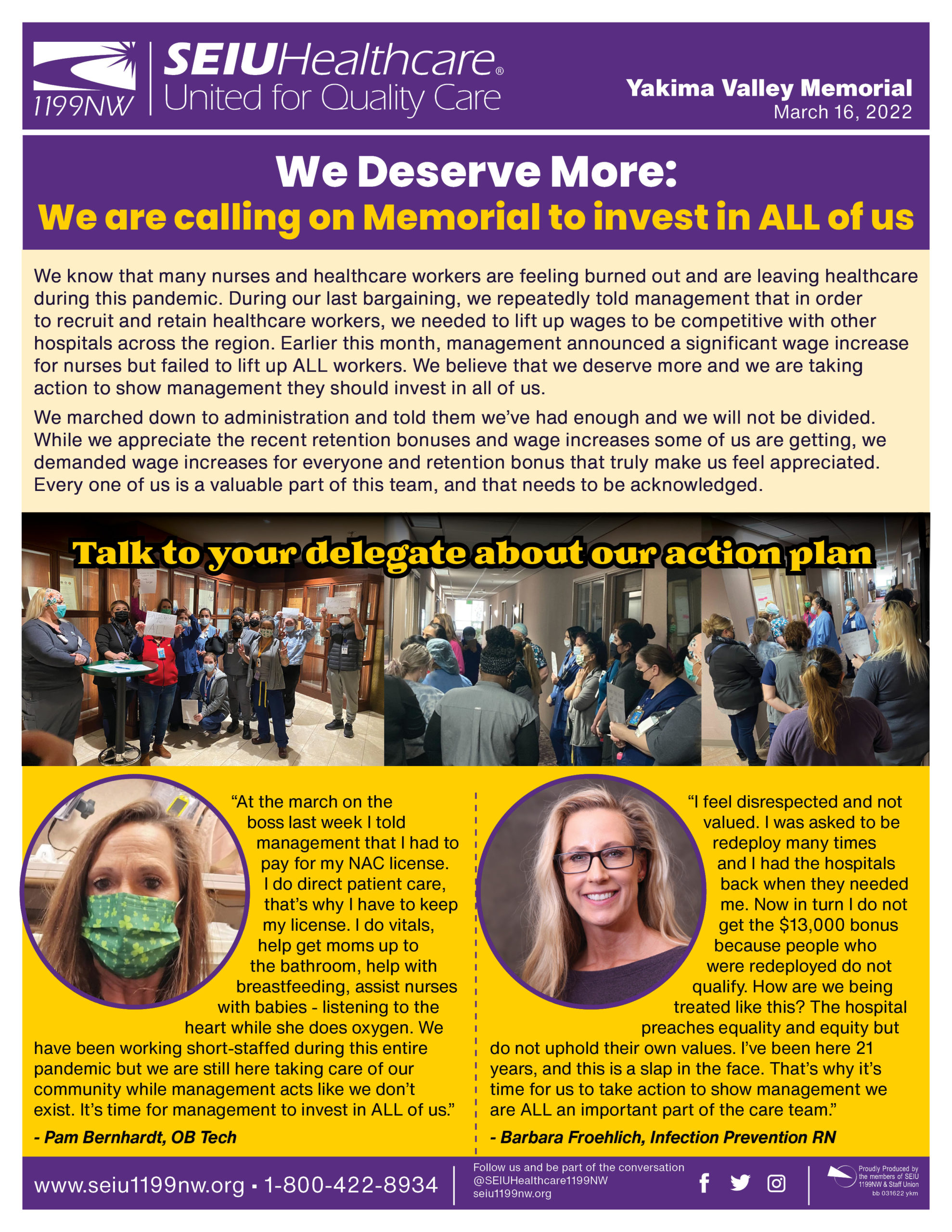 We Deserve More:  We are calling on Memorial to invest in ALL of us