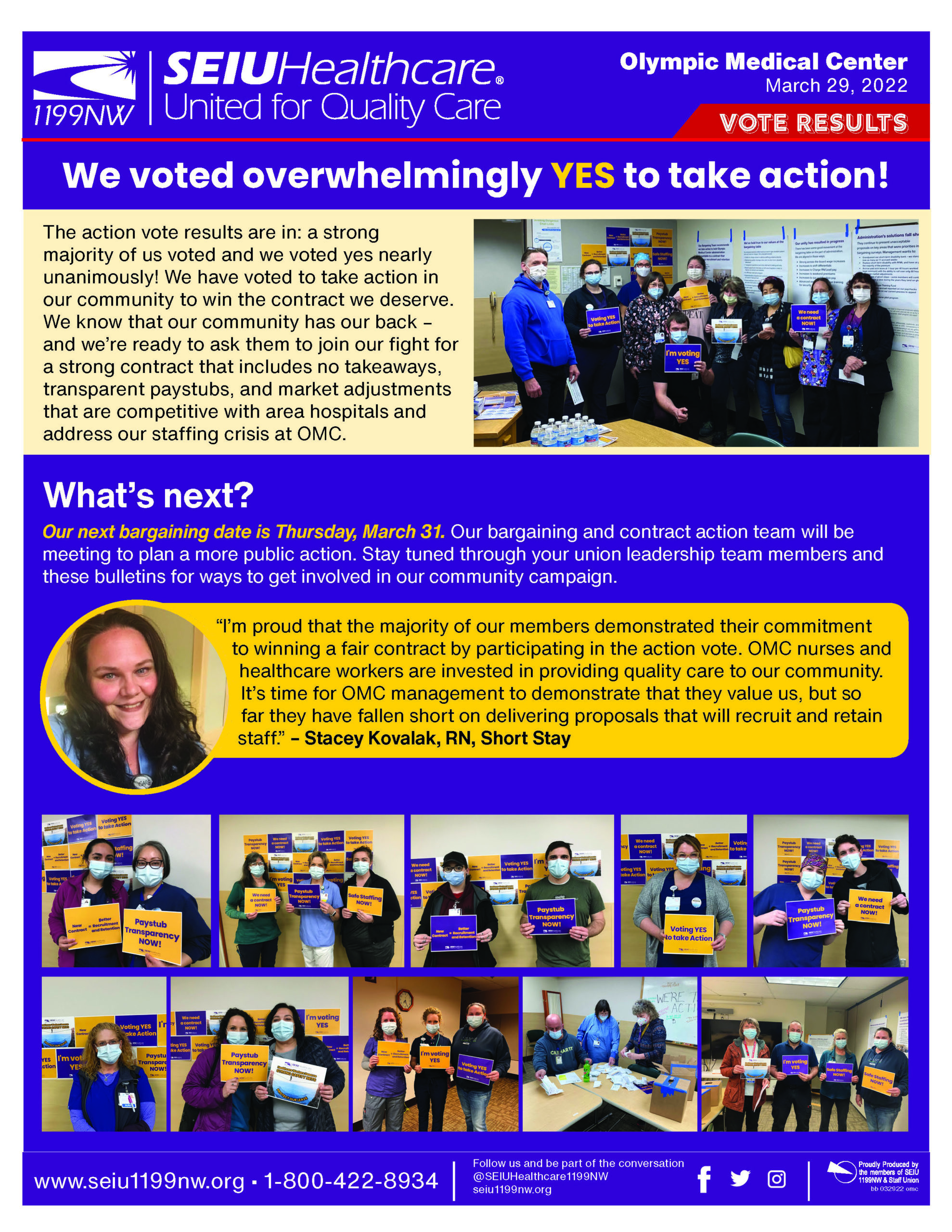 We voted overwhelmingly YES to take action!