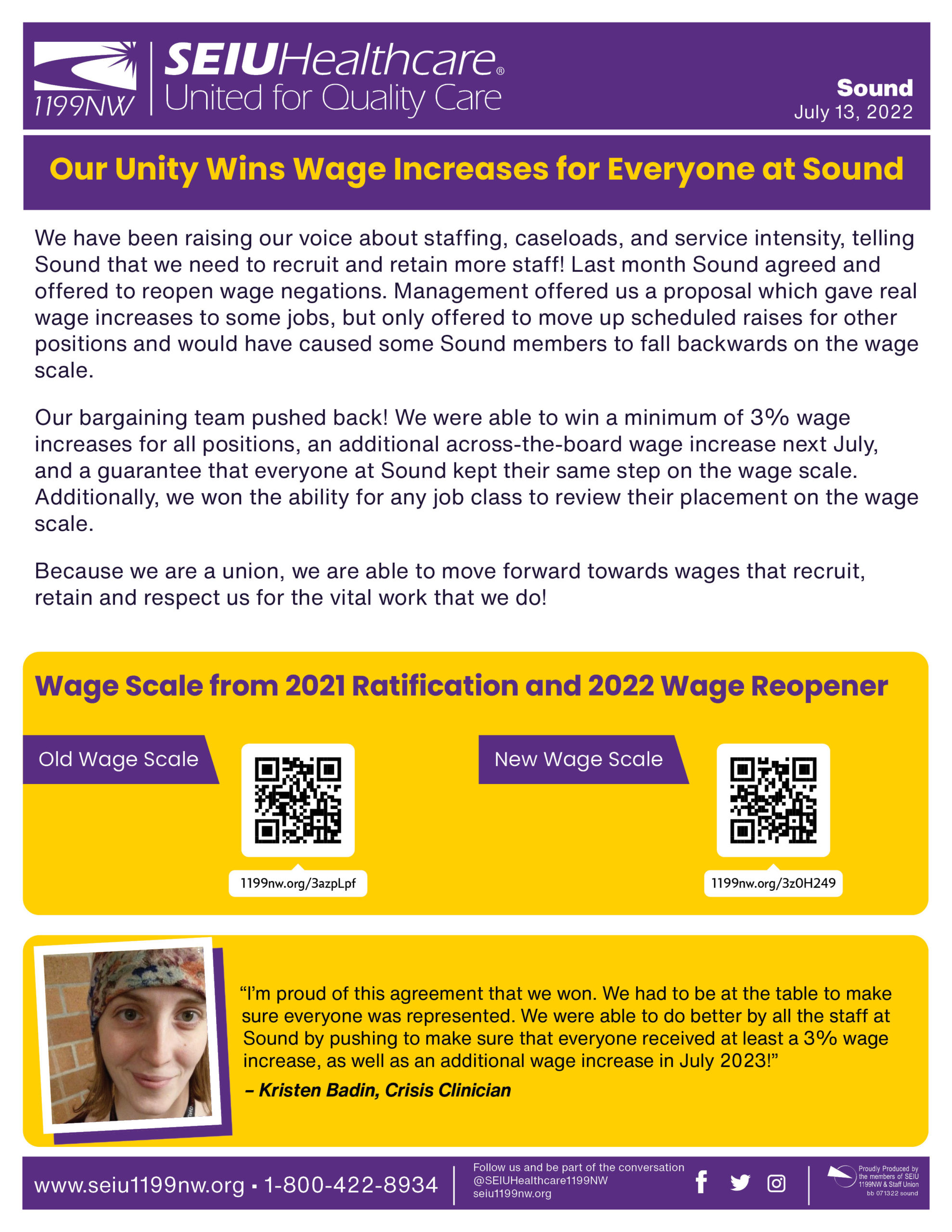 Our Unity Wins Wage Increases for Everyone at Sound