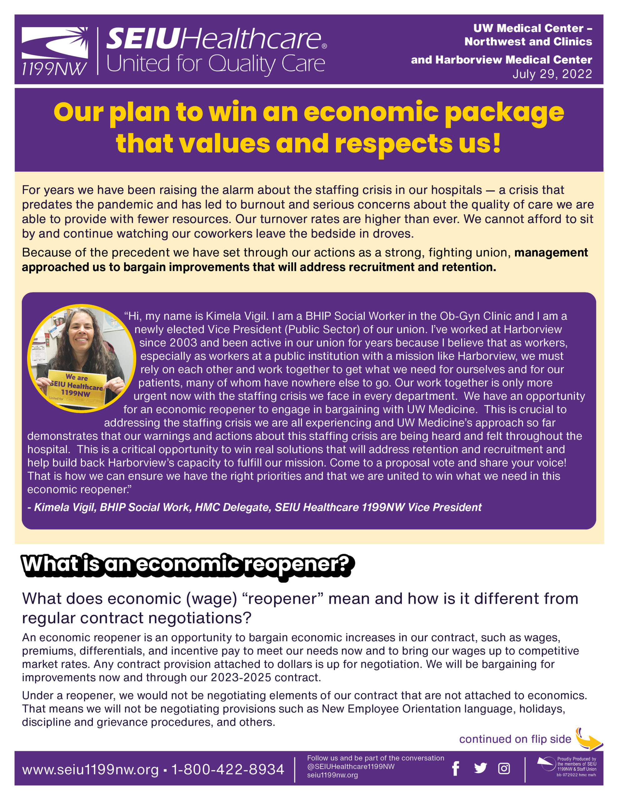 Our plan to win an economic package that values and respects us!