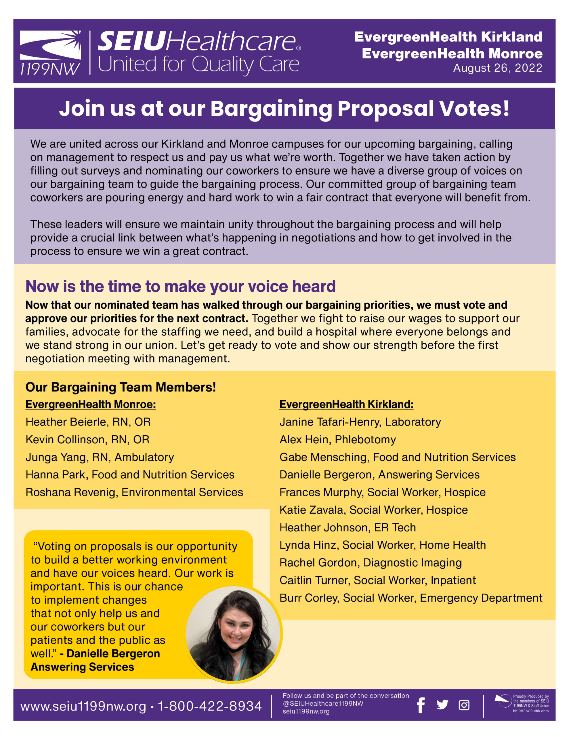 Join us at our Bargaining Proposal Votes!
