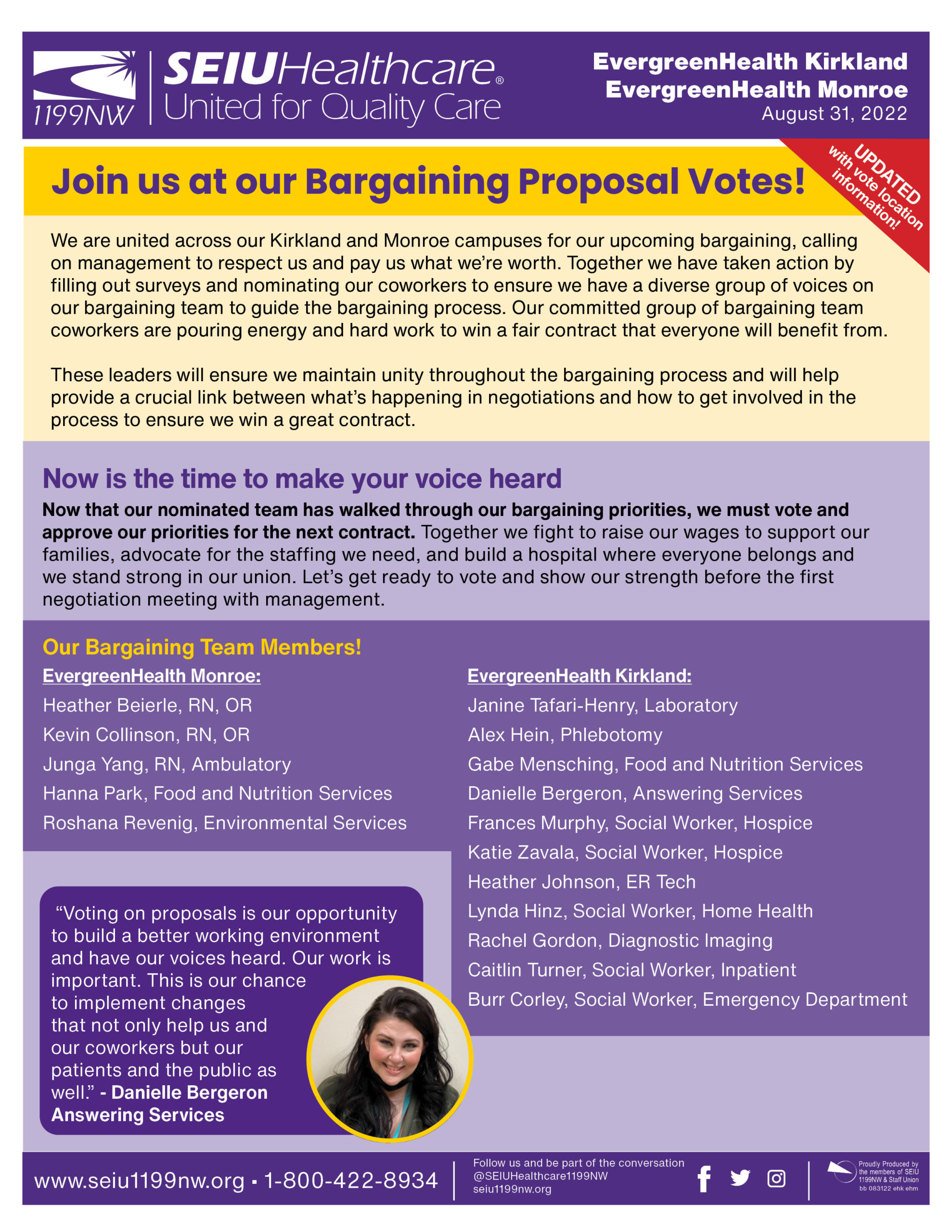 Join us at our Bargaining Proposal Votes!