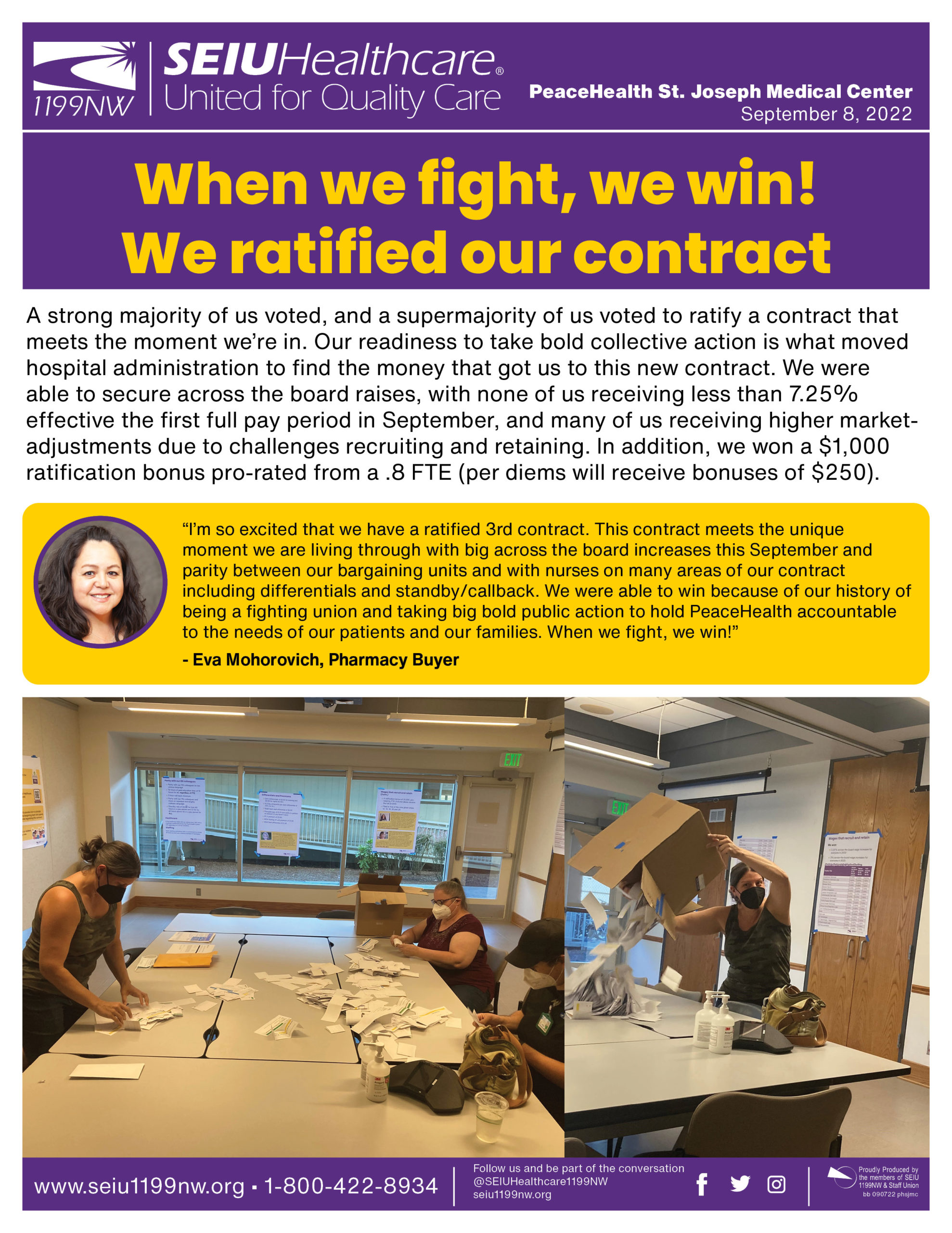 When we fight, we win! We ratified our contract