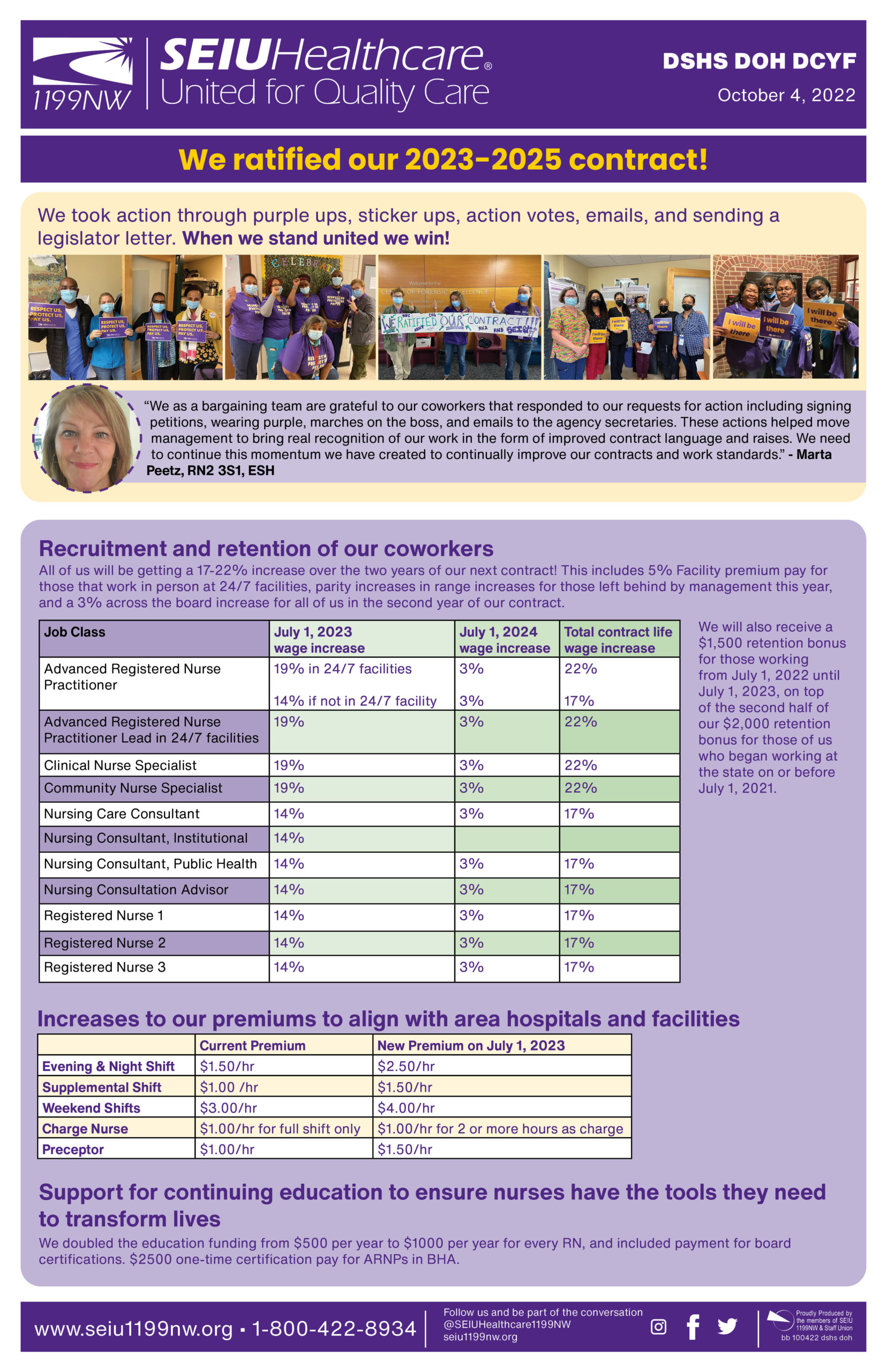 We ratified our 20232025 contract! SEIU Healthcare 1199NW