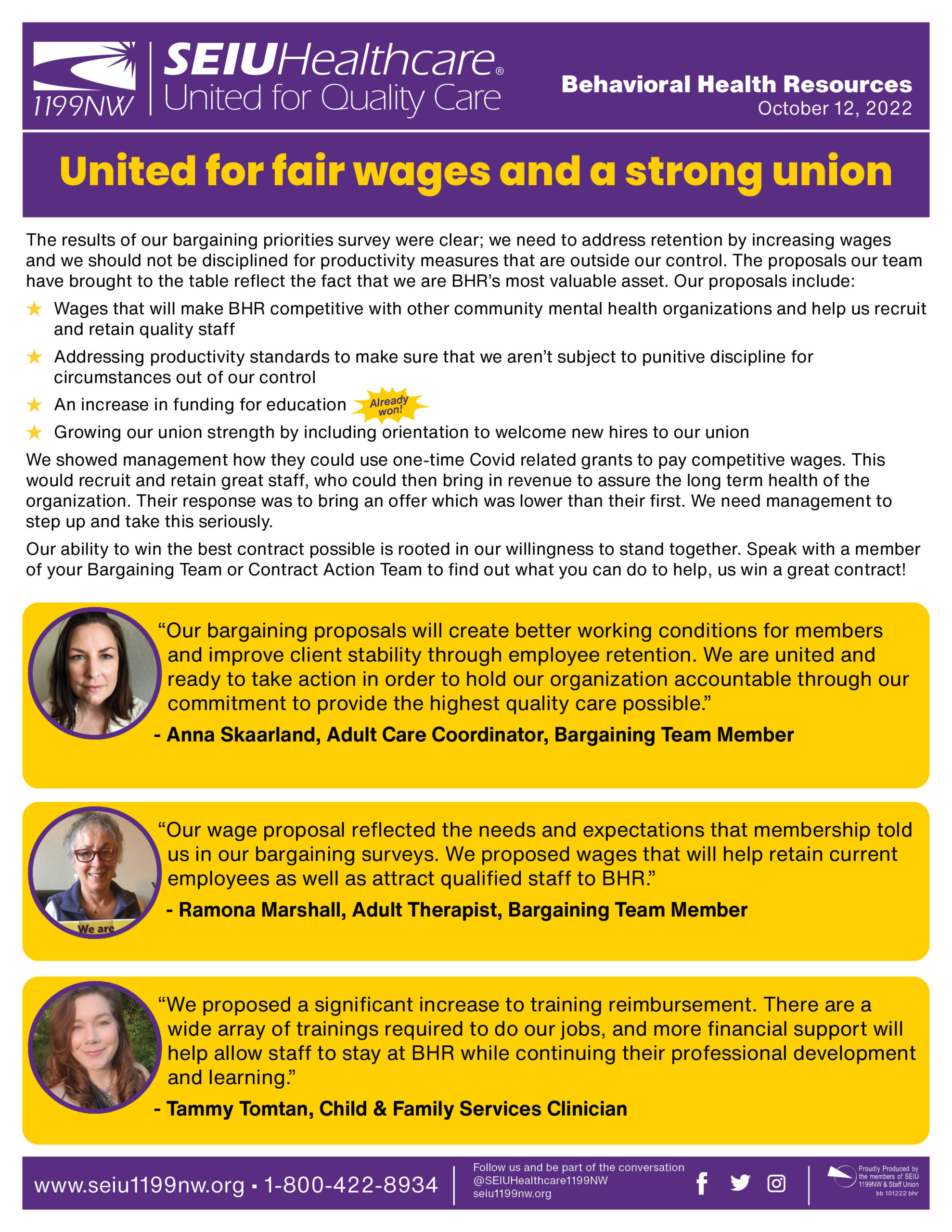 United for fair wages and a strong union