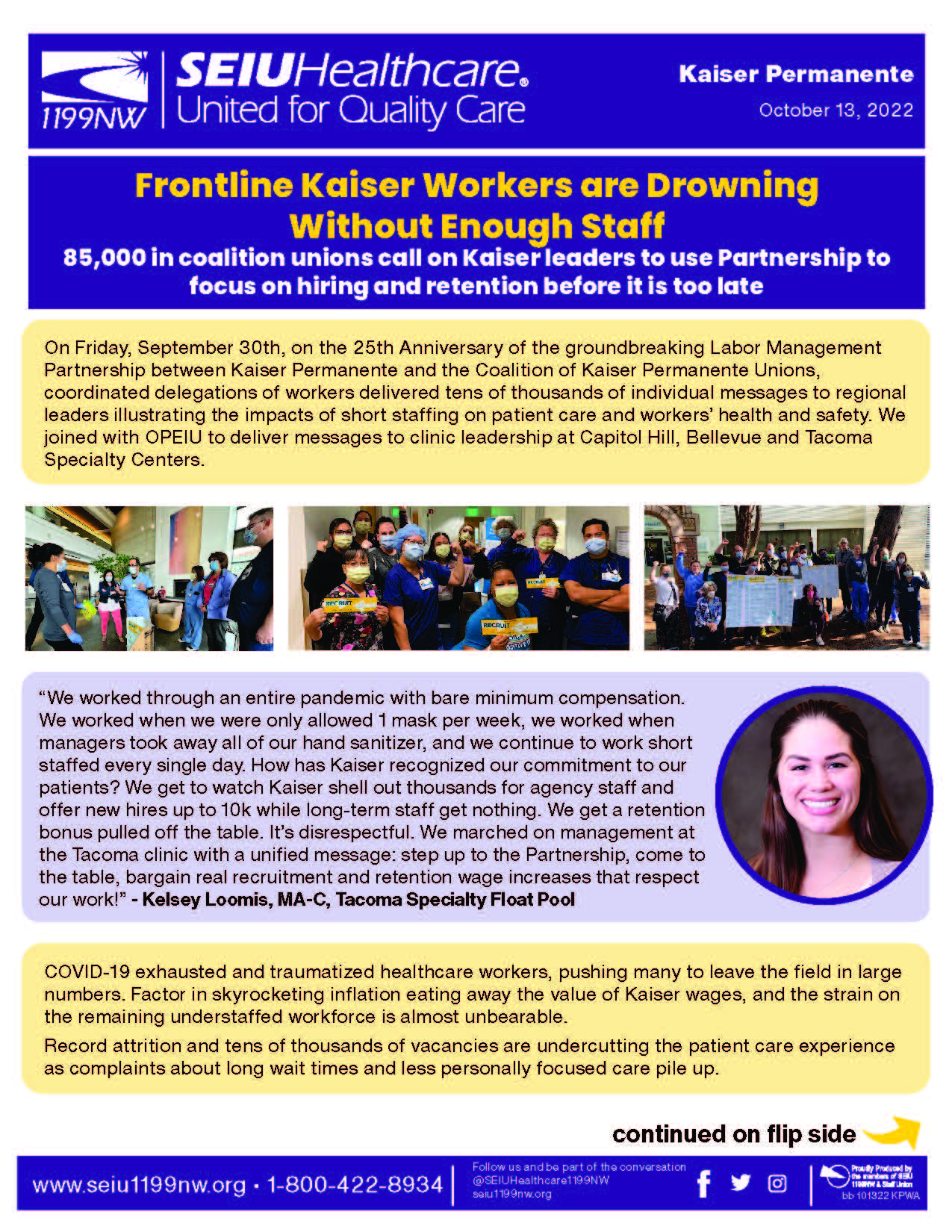 Frontline Kaiser Workers are Drowning  Without Enough Staff