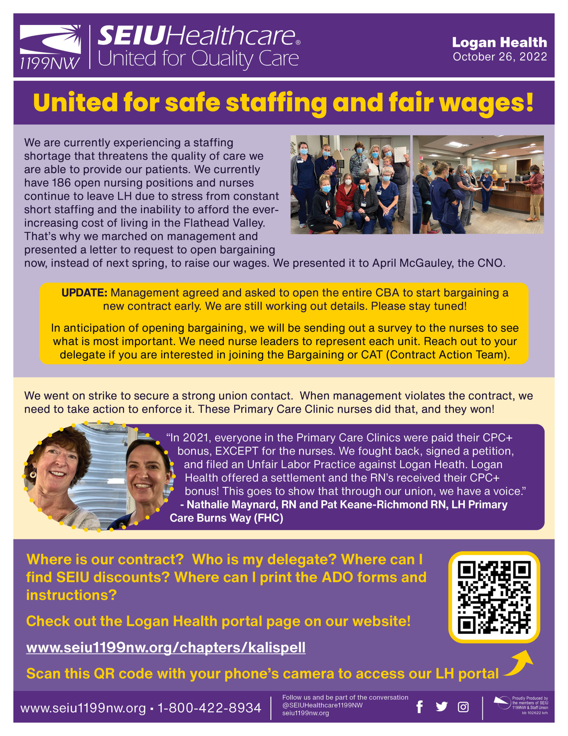 United for safe staffing and fair wages!