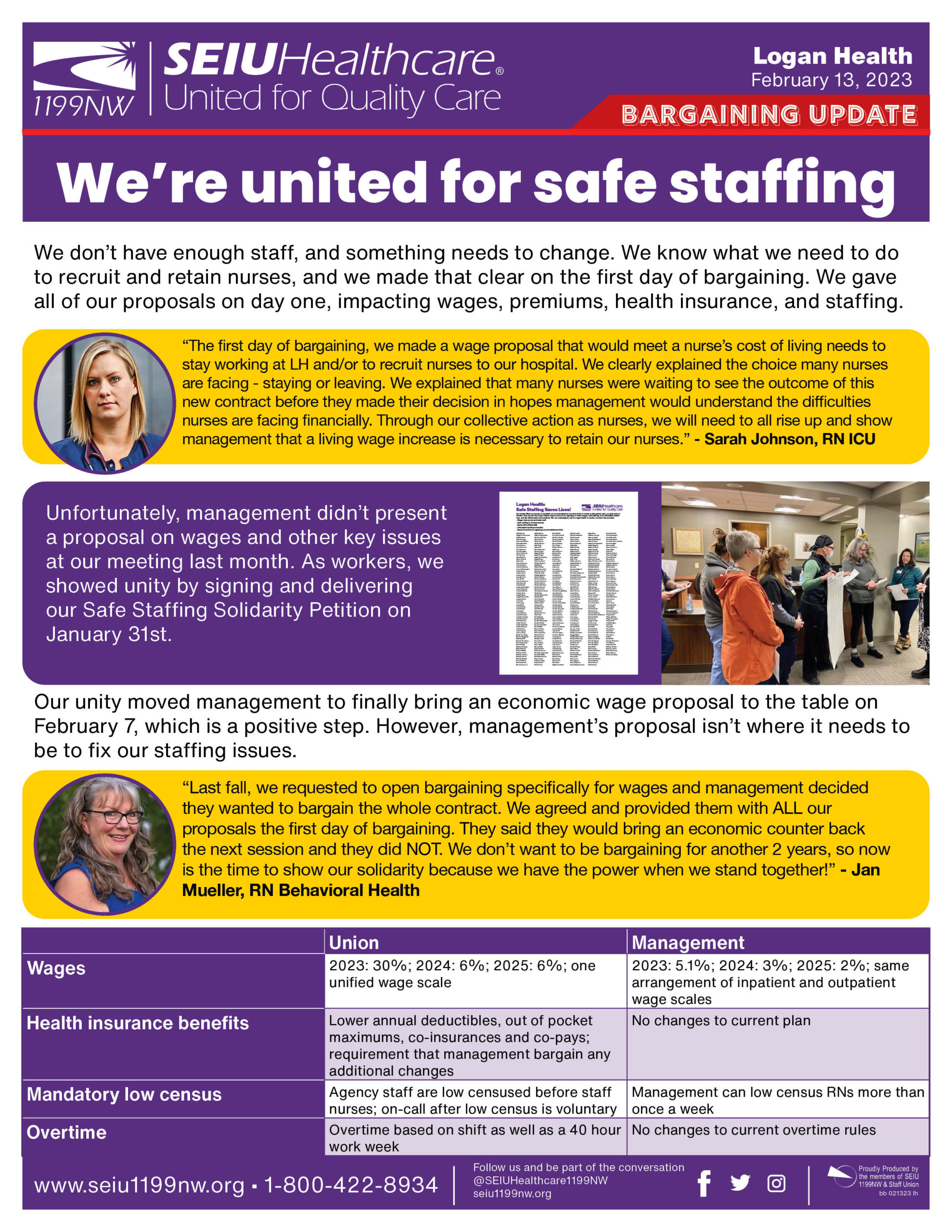 We’re united for safe staffing