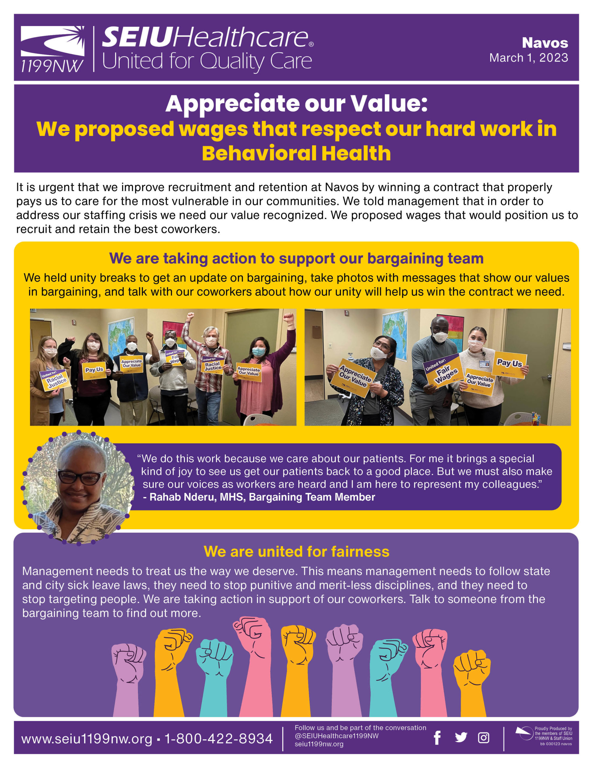 Appreciate our Value:  We proposed wages that respect our hard work in Behavioral Health