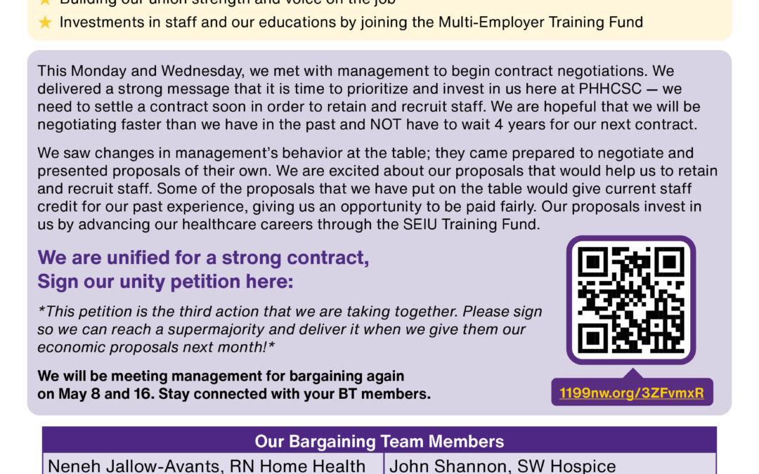 Bargaining is underway and we’re holding strong to our priorities