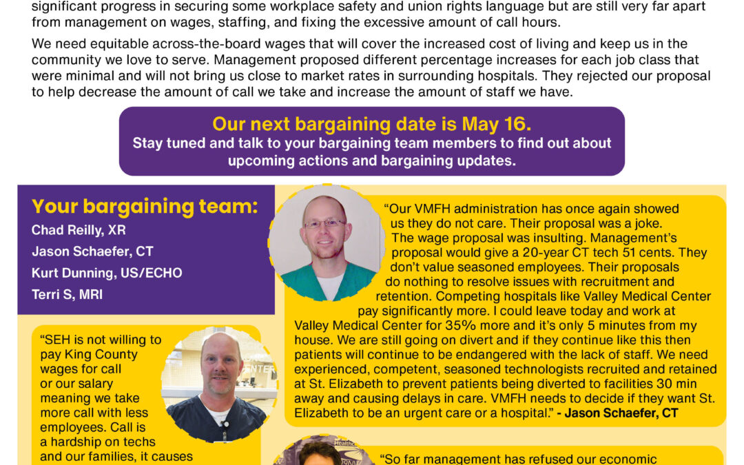 We’re holding strong for wages, staffing, and decreasing on-call hours!