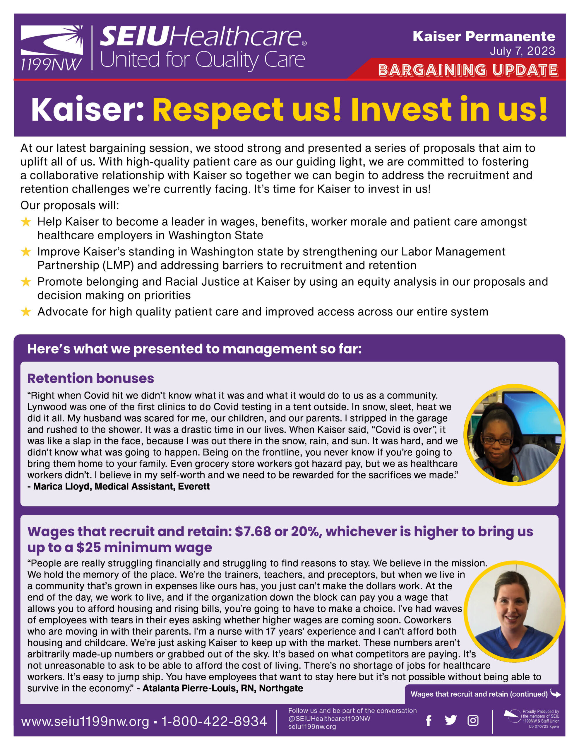Kaiser: Respect us! Invest in us!