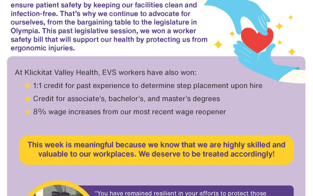 Environmental Service Workers Keep our Hospitals and Clinics Running! Celebrating EVS Week