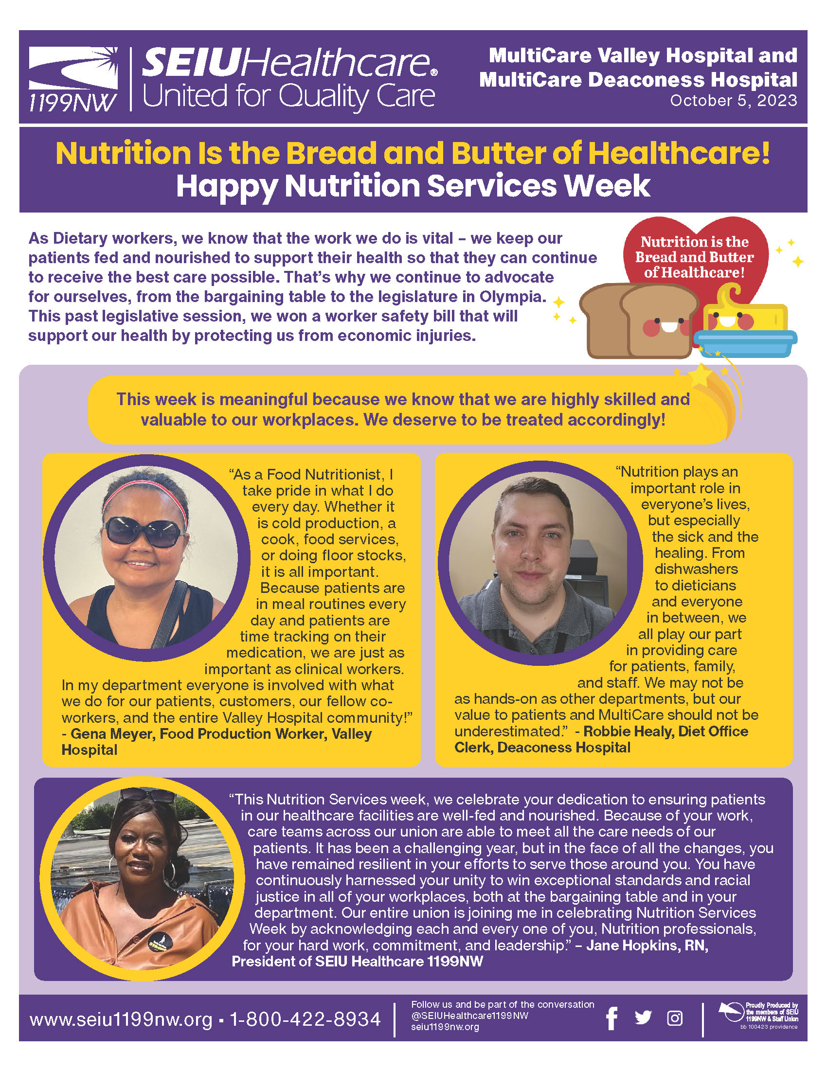 Nutrition Is the Bread and Butter of Healthcare! Happy Nutrition Services Week
