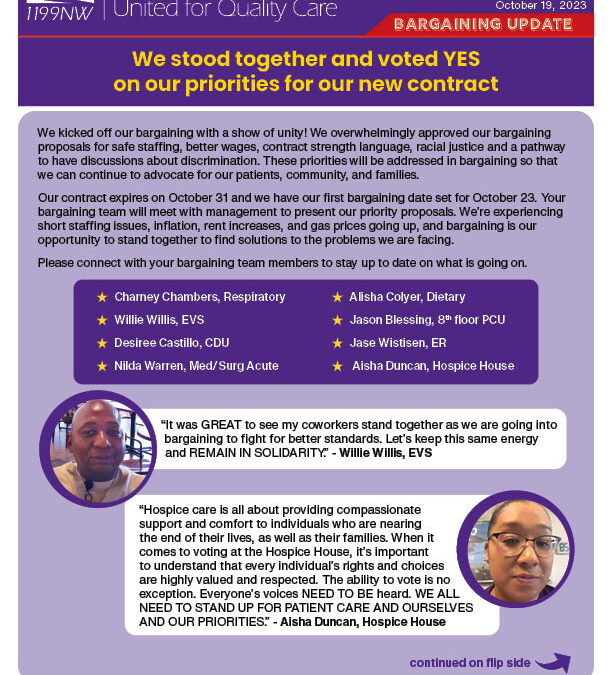 We stood together and voted YES on our priorities for our new contract