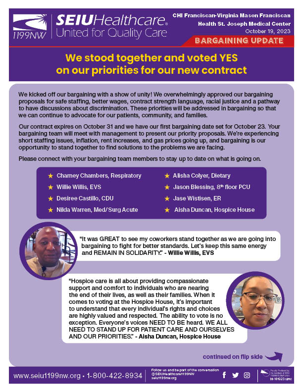 We stood together and voted YES on our priorities for our new contract