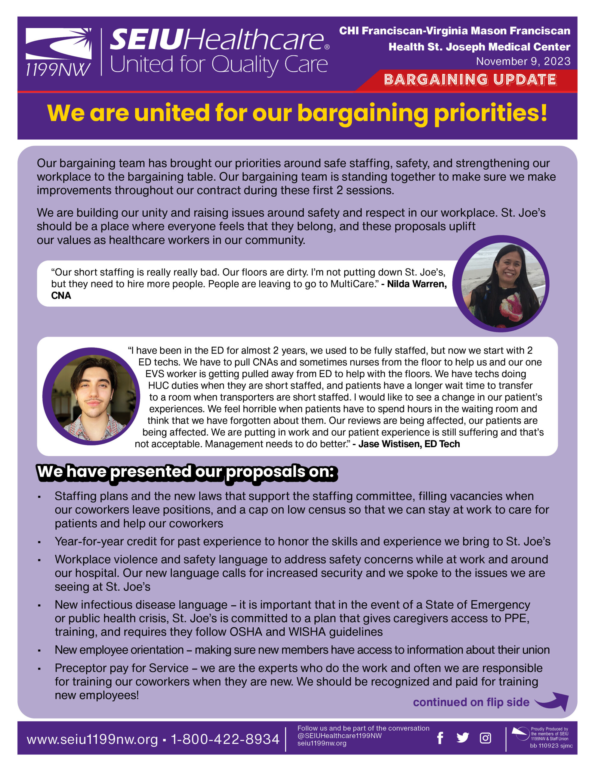 We are united for our bargaining priorities!