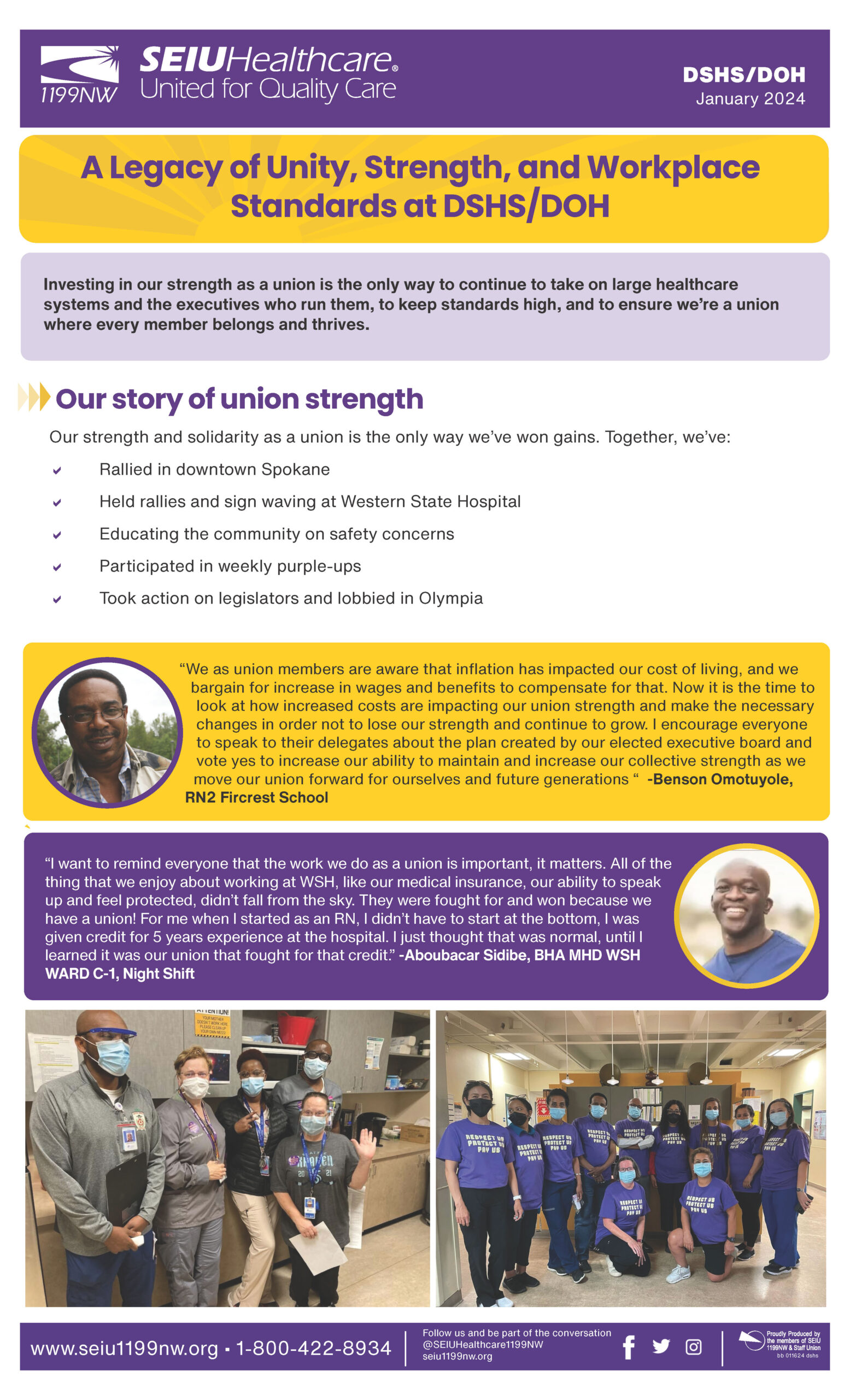 A Legacy of Unity, Strength, and Workplace Standards at DSHS/DOH