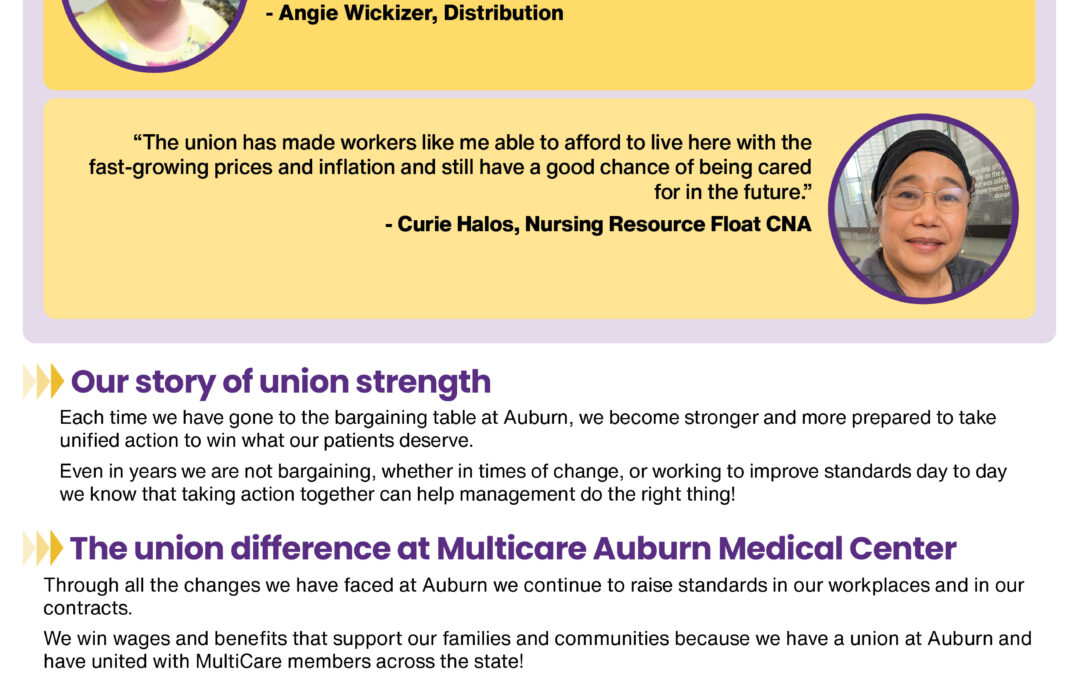 A Legacy of Unity, Strength,  and Workplace Standards at  MultiCare Auburn Medical Center