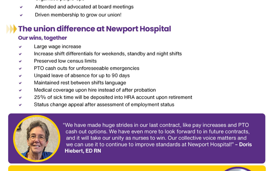 A Legacy of Unity, Strength, and Workplace Standards at Newport Hospital