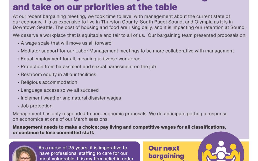 Bargaining is Underway: Same Work, Same Standard!